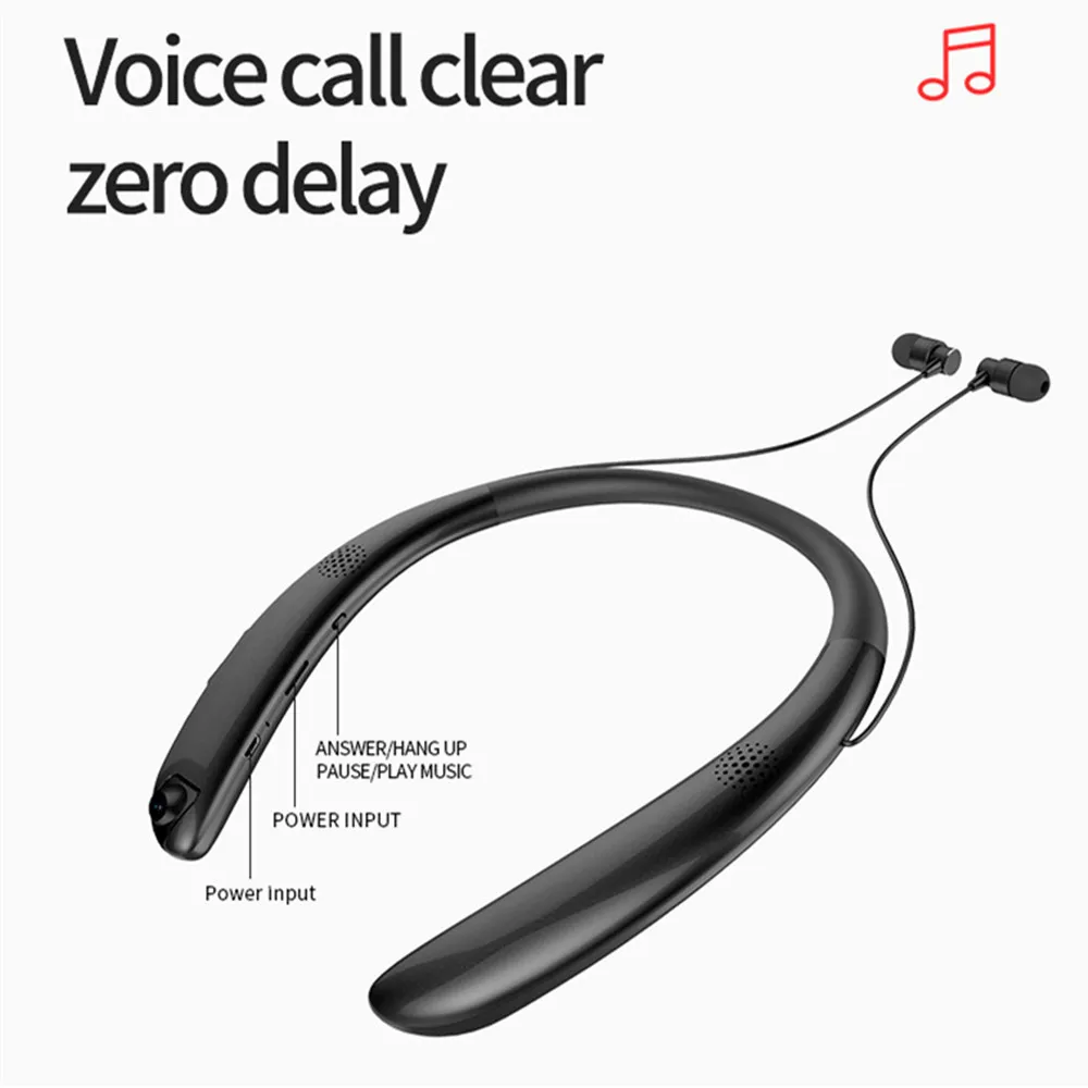 Bluetooth наушники стерео спортивные выдвижной шейный Браслет Беспроводная