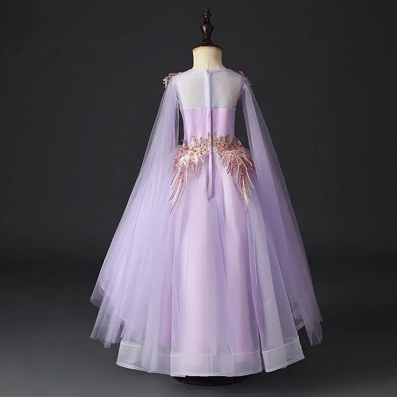 Flower Girls Trailing Dress Kids Ball Gown Sequin Wedding Dresses Princess Beading Birthday 2019 Children Runway | Детская одежда и