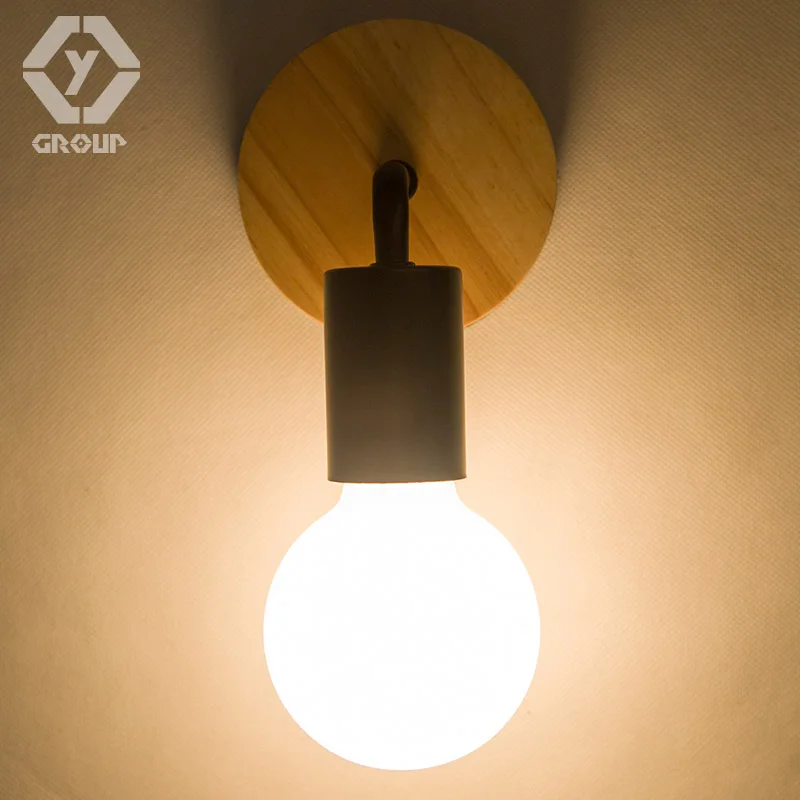 Oygroup современные светодиодные дерево бра железа из металла настенные