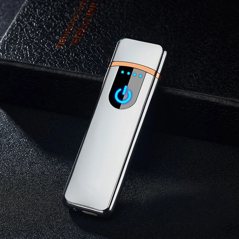Зажигалки для сигарет USB заряжаемая электронная ветрозащитная гладкая металлическая зажигалка для курения мужские и женские аксессуары дропшиппинг