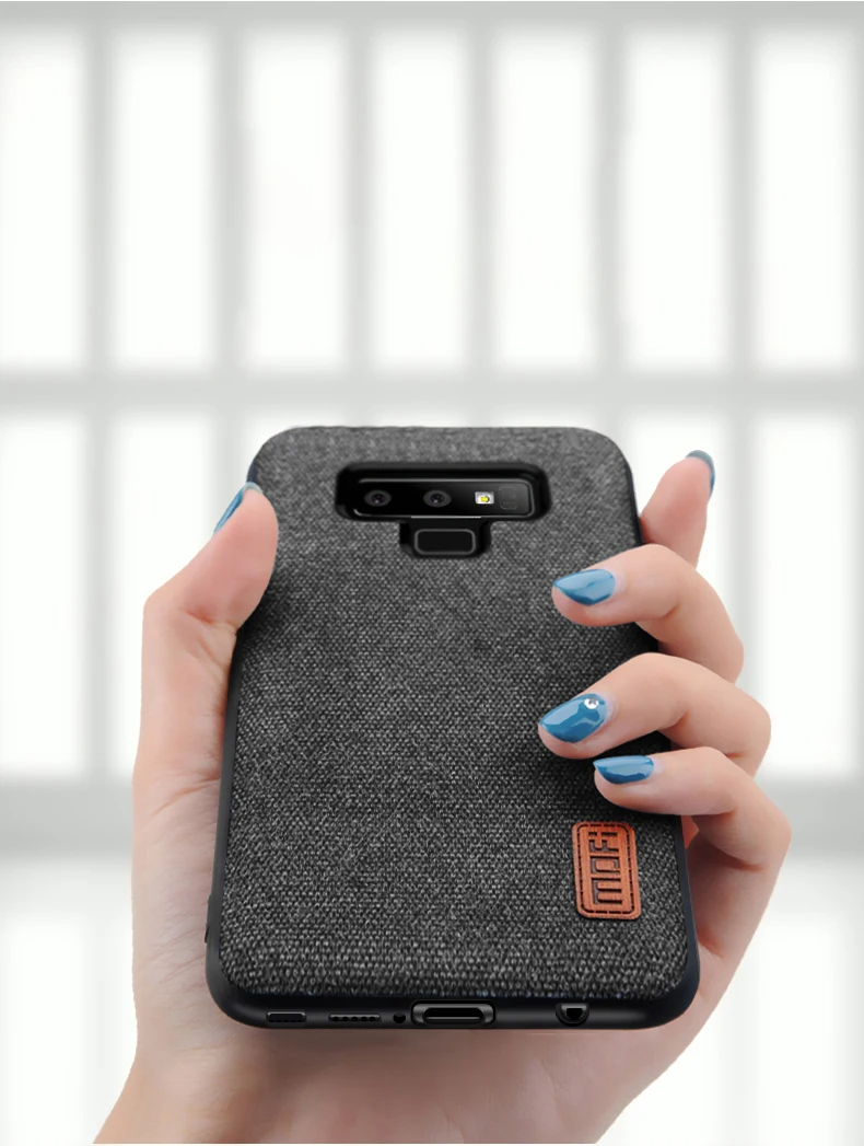 Чехол для samsung Galaxy Note 9, MOFI Galaxy Note 9, чехол на заднюю панель для samsung Note 9, силиконовый край, полное покрытие, тканевый чехол