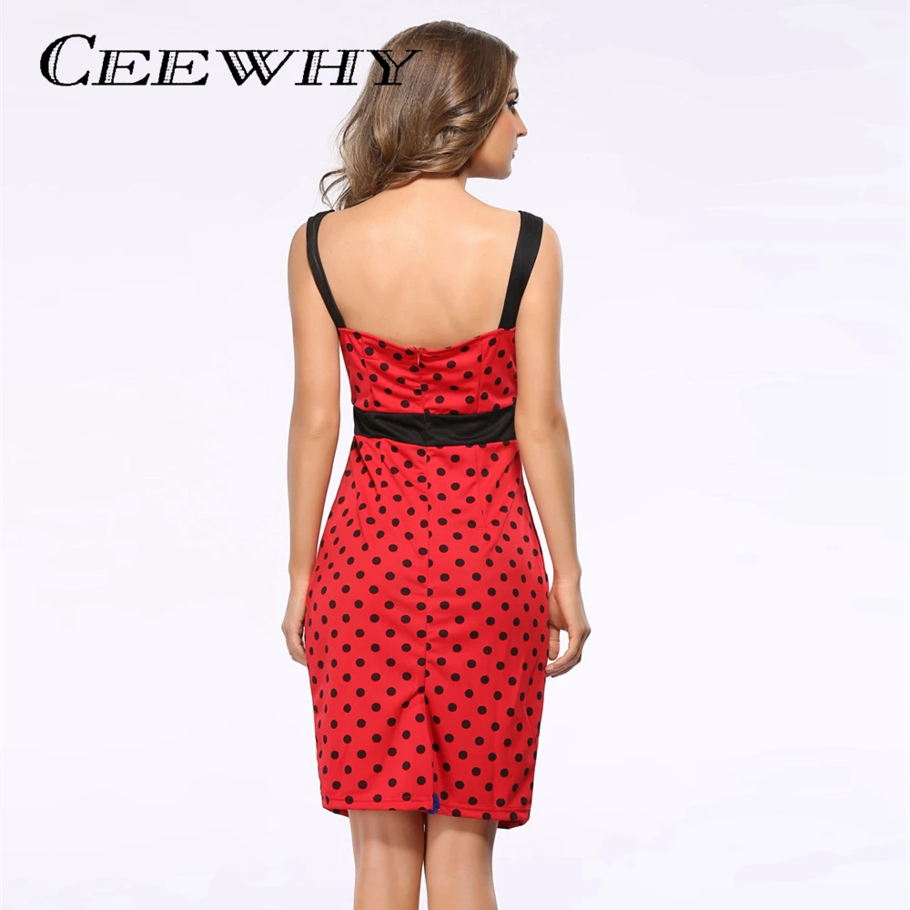 CEEWHY Sleeveless Dot Printed Dress Women Robe Femme ete 2017 off Shoulder Sexy Bodycon Summer Streetwear Plus Size | Женская одежда