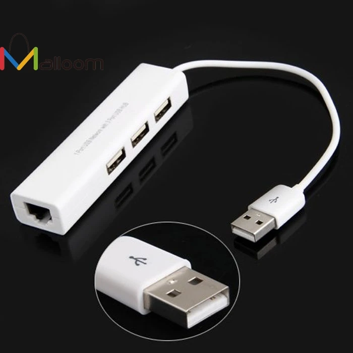 Malloom Новое поступление Высокое Скорость USB 2,0 концентратор 480 Мбит/с на RJ45 беспроводной локальной сети Ethernet сетевой кабель+ 3 знака после Порты и разъёмы для Win 8 7 XP#25