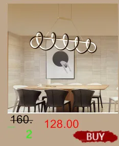 Modern led Chandeliers for Kitchen Dining Room Living Room Suspension luminaire White/Black Aluminum Hanging Chandeliers avize