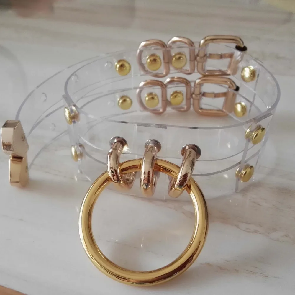 Харадзюку ручная работа сексуальное ожерелье из прозрачной кожи Круглый Цветной