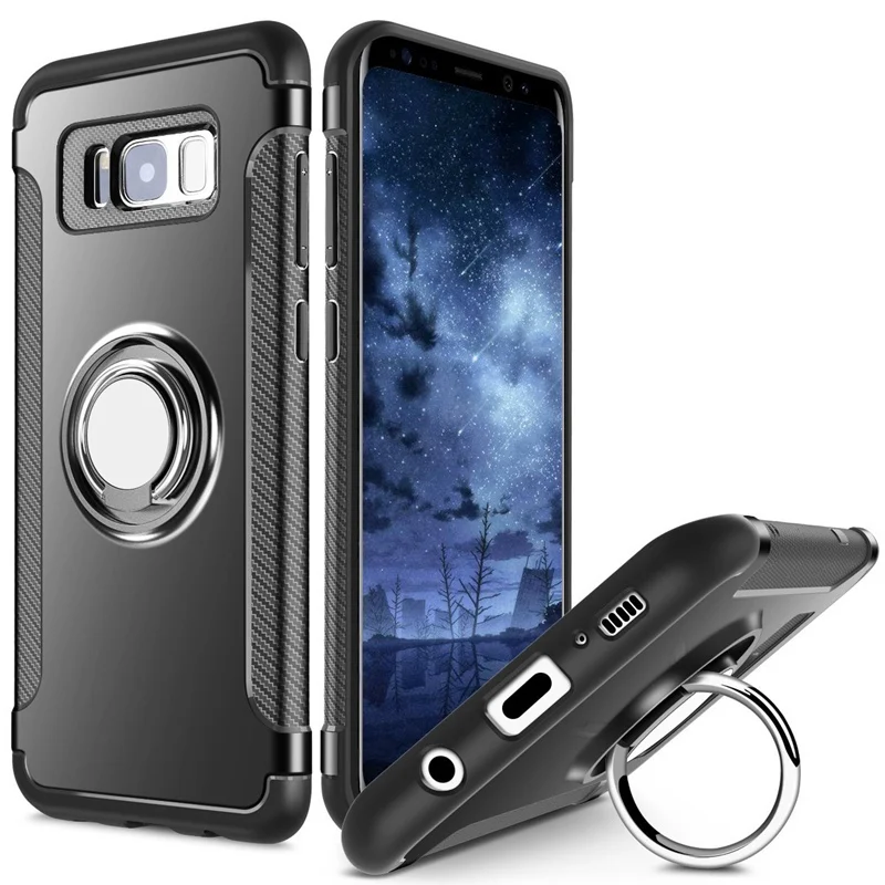 Для Samsung S8 плюс S7 edge автомобиль адсорбции ПК и ТПУ металлическое кольцо держатель