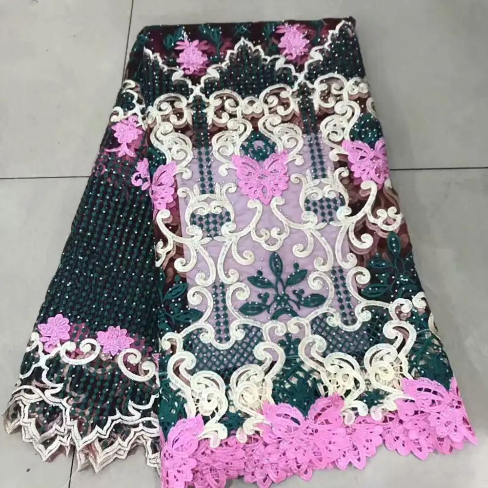 

2019 Latest African Laces Fabrics Embroidered African French Lace Fabric High Quality African French Net tulle Lace Fabric