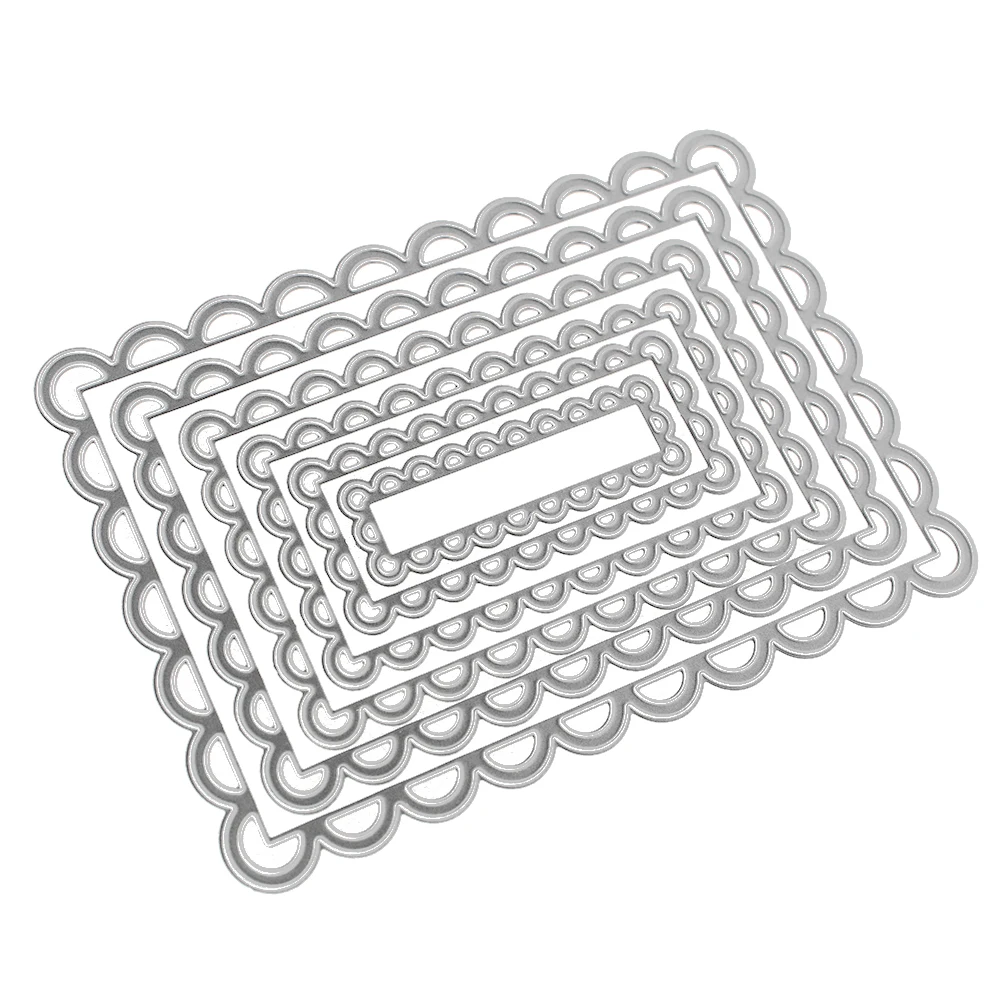 6 шт. прямоугольные кружевные рамки штампы резак трафареты для сделай сам