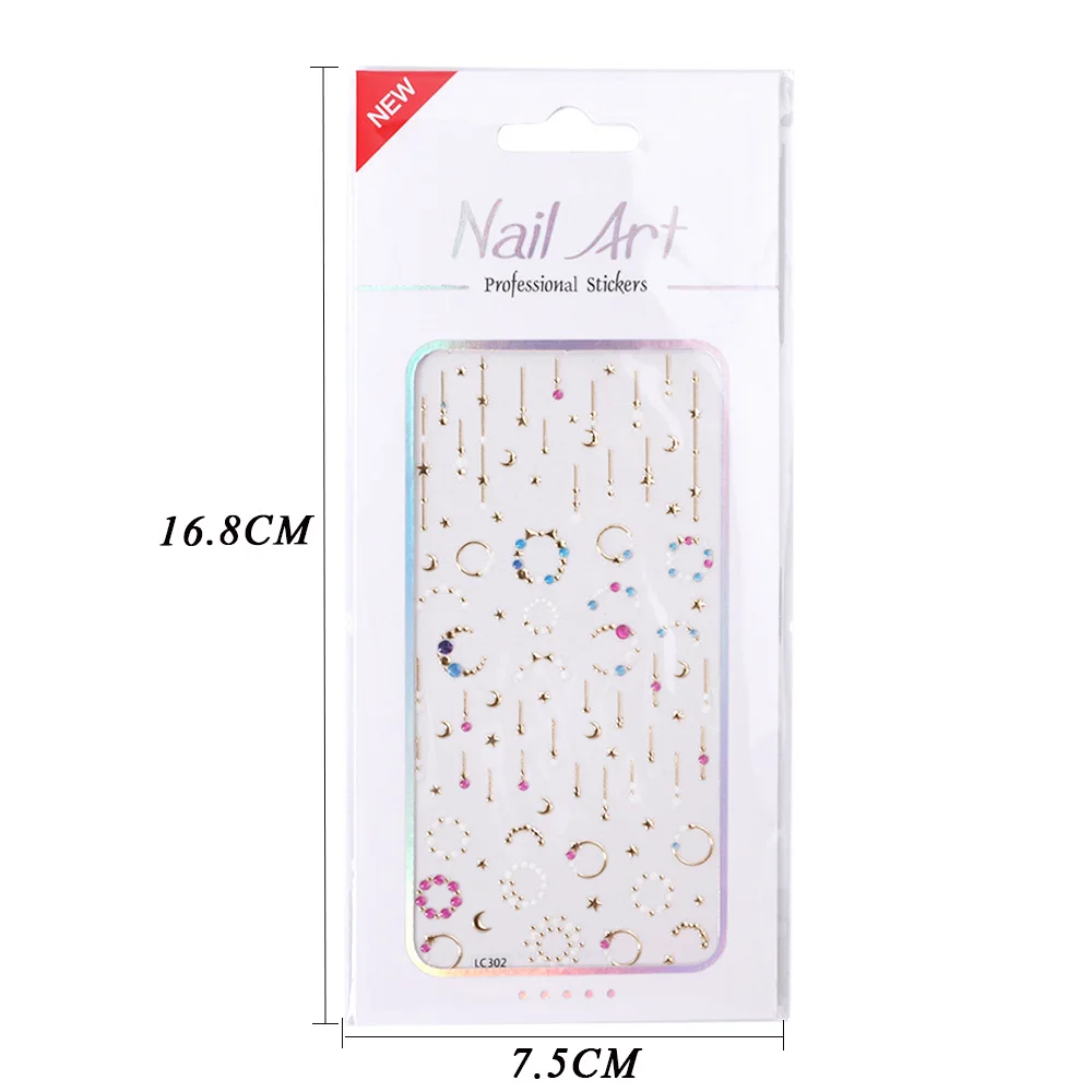 1 лист алмазные Волшебные звезды луна и Вселенная стикеры 3D на ногти Nail Art