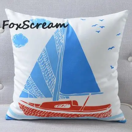 D 45x45cm Морской чехол для подушки морской домашний декор пляжный декоративный чехол на подушки наволочки синие бархатные наволочки для дивана - Цвет: D 45x45cm