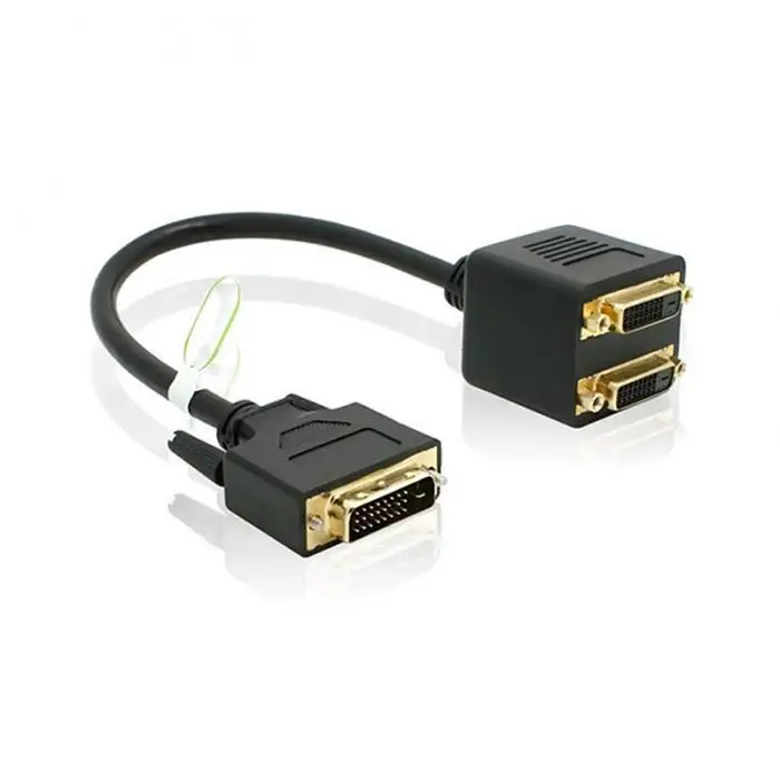 Адаптер DVI-D папа к двойной 2 DVI-I Женский видео Y сплиттер кабель адаптер новое поступление
