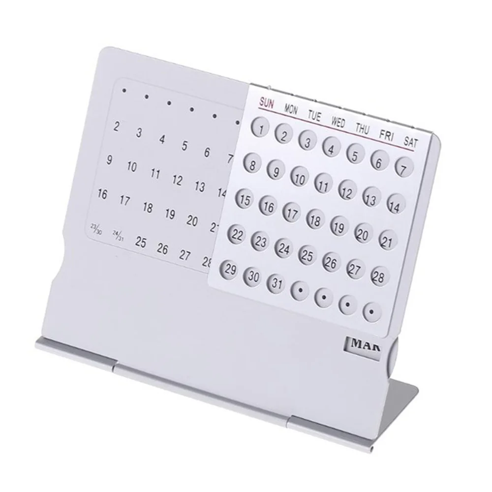 

Super Perpetual Unique 100 Years Calendar Aluminum Alloy Metal Table English Calendars Office Desk Decor Gift