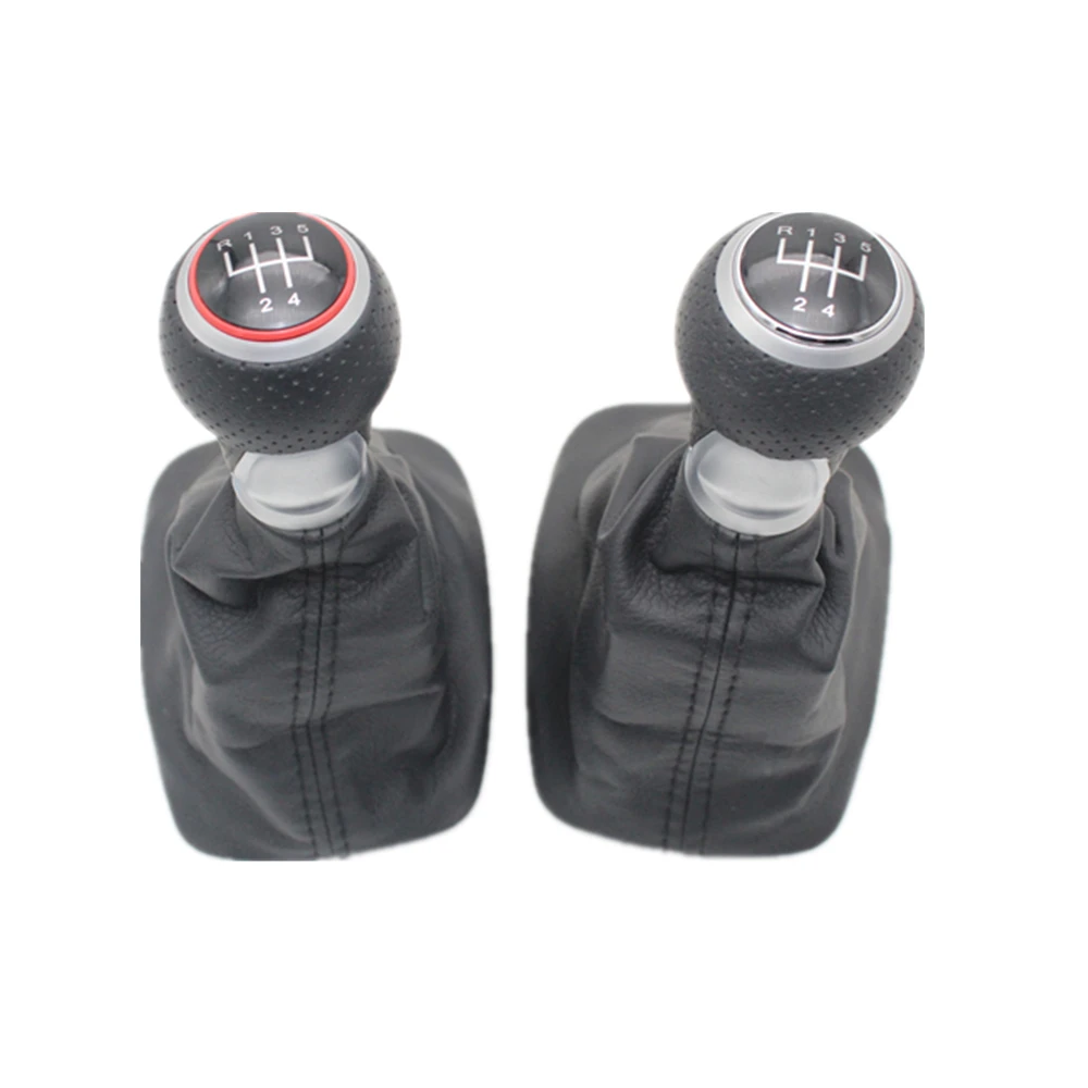 Для Skoda Fabia MK1 1999 2000 2001 2002 2003 2004 2005 2006 2007 2008 автомобильный Стайлинг 5 скоростей ручка переключения передач кожаные ботинки