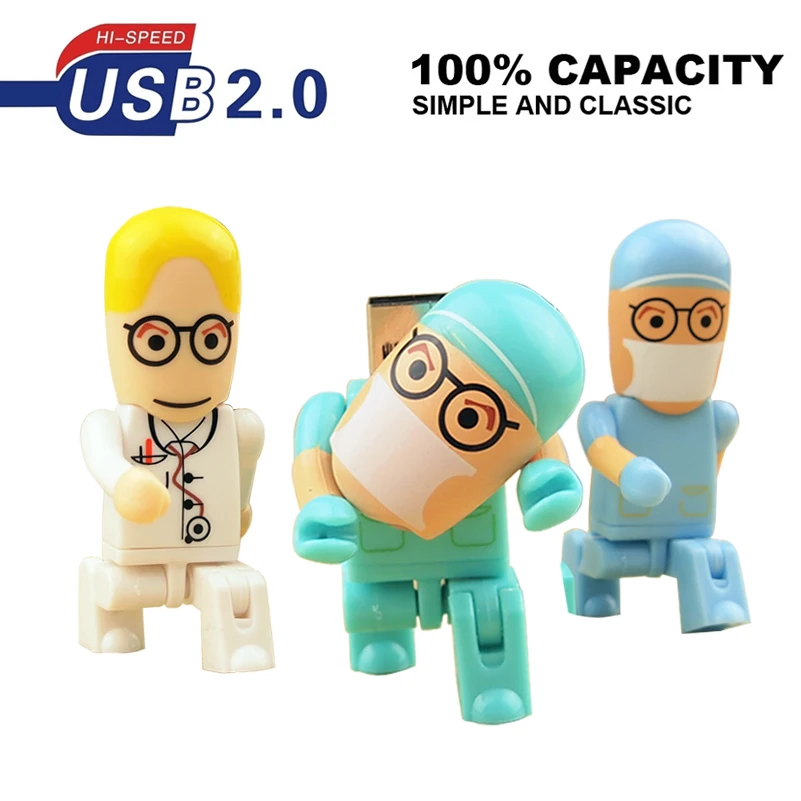 Симпатичный USB флеш-накопитель три типа флеш-накопитель Миньоны Doctor Memory Stick 128 МБ 32 Гб 64 Гб Флешка USB 2,0 подарки для фотосъемки