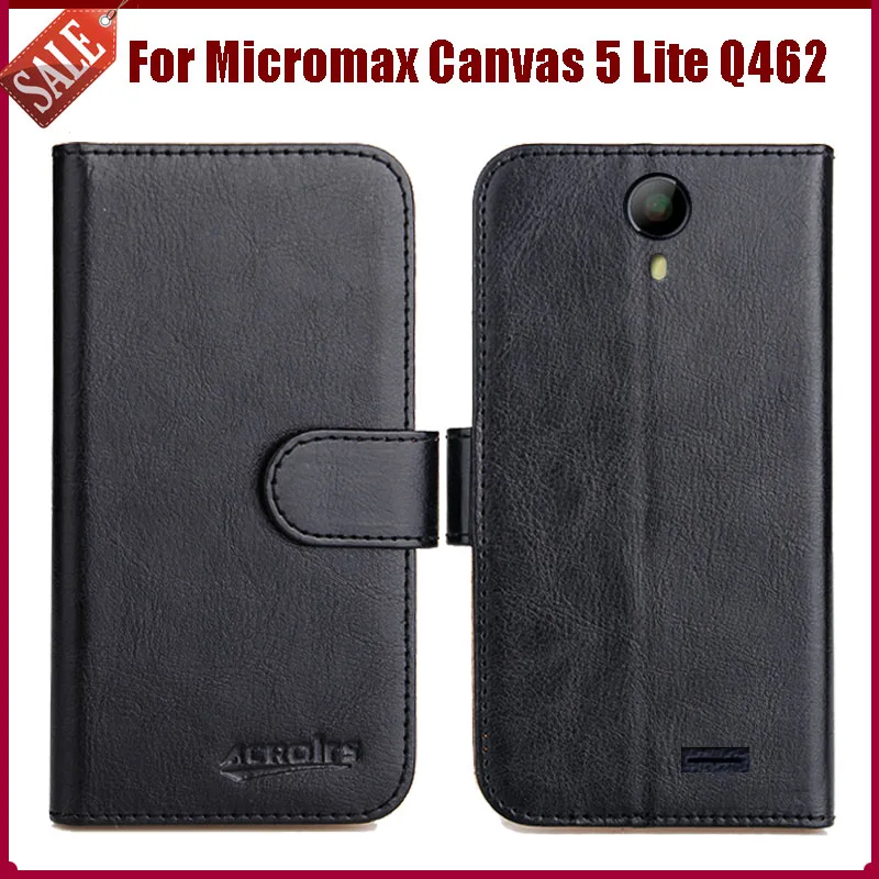 

Hot Sale! Micromax Canvas 5 Lite Q462 Case High Quality 6 Colors Fashion Leather Exclusive Protective Cover Phone Bag