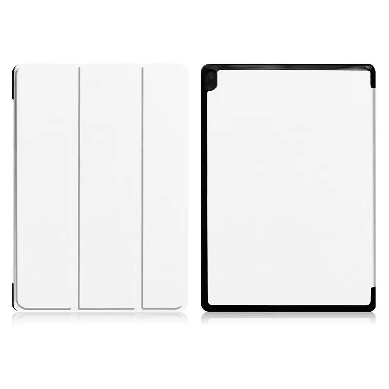 White Чехол для lenovo Tab E10 TB-X104F TB-X104L 10," чехол Funda Tablet тонкий защитный чехол из искусственной кожи с подставкой+ стилус+ пленка - Цвет: White