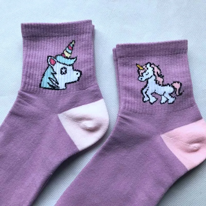 Мужские и женские Короткие хлопковые носки для отдыха Носки с рисунком лошади