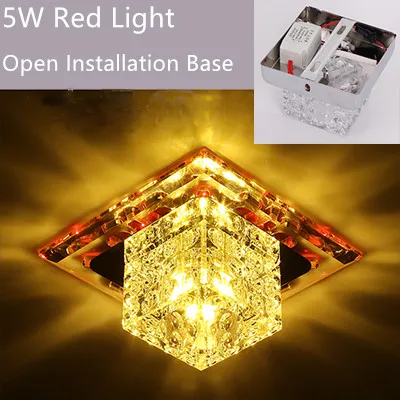 5W--Open-Red Светильник потолочныйпотолочный светильник кристалла LED светильники потолочные светодиодная лампа потолочные для гостинной проходу для декоративного освещения заподлицо светодиодные лампы светильники - Цвет корпуса: 5W--Open-Red