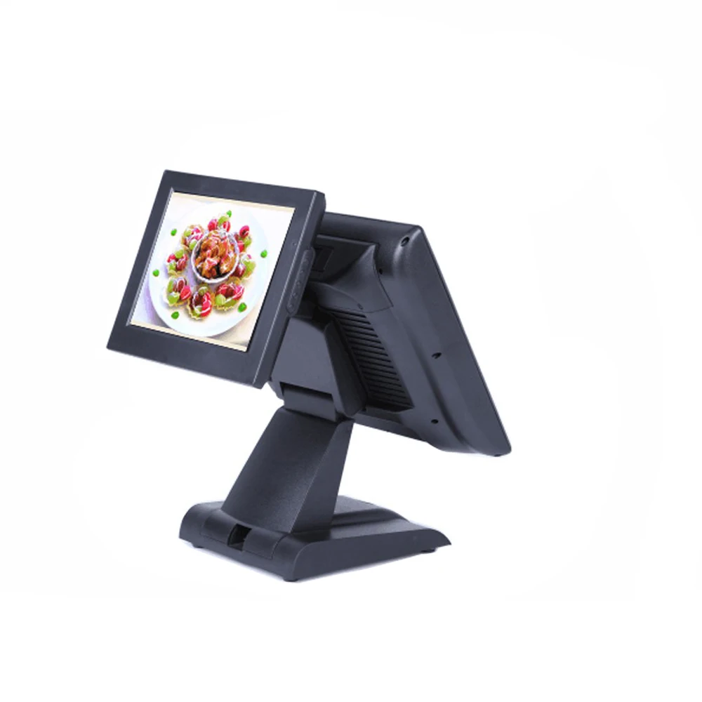 Pos система с двойным экраном 15 дюймов сенсорный дисплей моноблок кассовый