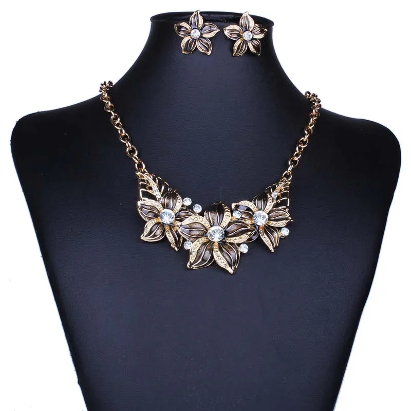 Новинка 2016 роскошное Красивое макси ожерелье эмаль цветок из горного хрусталя