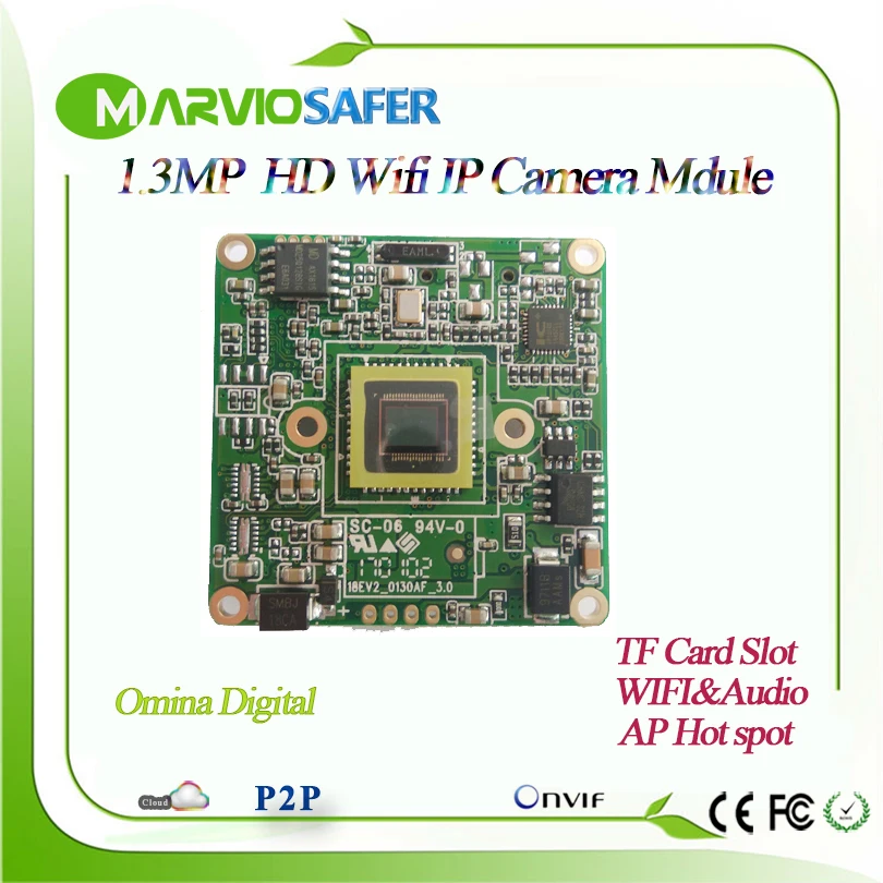 Marviosfer Новый 960P HD 1.3MP Wi Fi ip камера сетевой модуль Плата Беспроводной аудио Onvif Micro