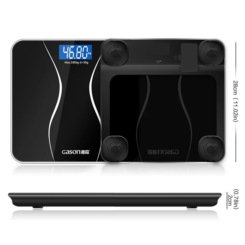 GASON A2 Весы напольные жк дисплей Закаленное стекло 180кг/50г|bathroom scale|scales bodybathroom body