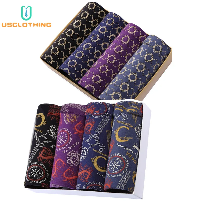 Нижнее белье для мужчин 8 шт./партия дышащие хлопковые боксеры с 3D принтом U Cuecas 5XL