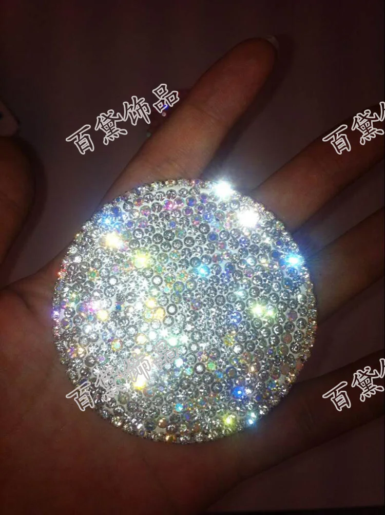 Портативный женский Портативный зеркало нержавеющая сталь алмаз палка diamond складной зеркало с увеличительным стеклом