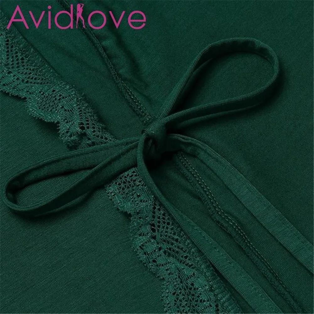 Avidlove для женщин Сексуальная ночь халат кружево хлопок ночная рубашка Большой размеры атласный сезон: весна-лето женский Lounge