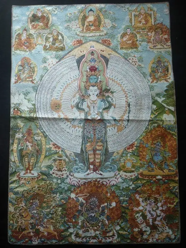 

Tibetan Buddhism Tibet Silk Inwrought Thangka Thousands of Head Kuan Yin