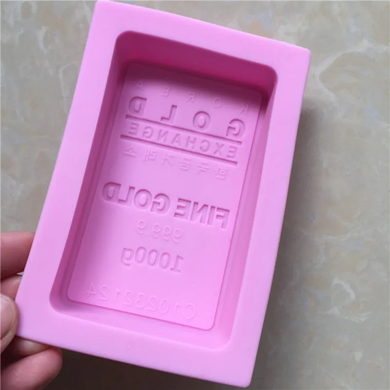 Handmake "тонкое золото" слово кремния Плесень мыло Квадратная Форма Мыло Свеча пищевой силиконовые формы для торта, шоколада