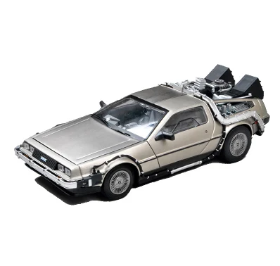 1/18 масштаб Назад в будущее часть 1 2 3 машина времени DeLorean DMC-12 машина литья под давлением модель игрушки оригинальная коробка - Цвет: A