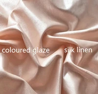 new high end evening dress glazed silk hemp high quality pink tender lotus root skin luster exquisite hanging linen fashion fabr