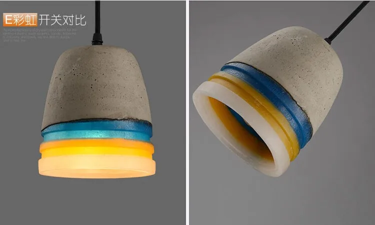 Красочный Лофт Винтаж промышленного бетона Droplight потолочный светильник кофе магазин бар