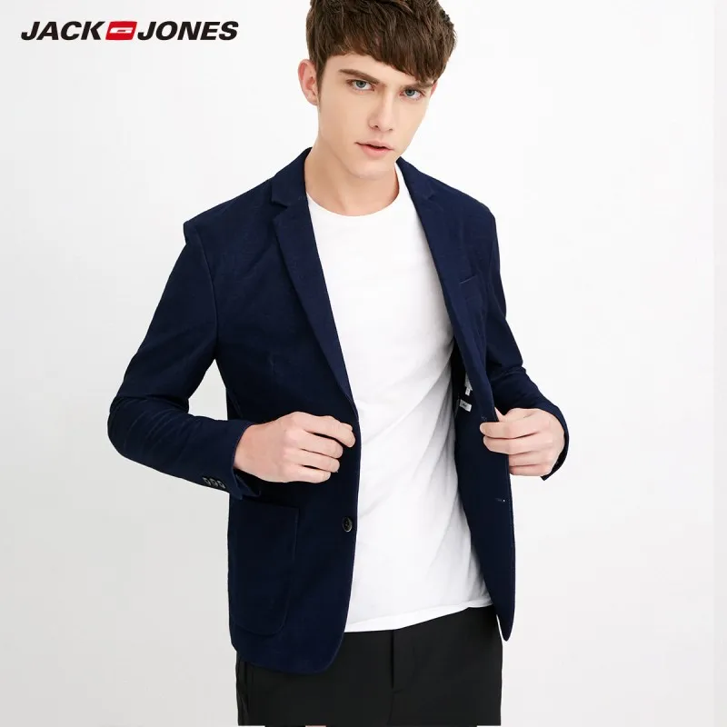 JackJones Мужской Хлопковый костюм пиджак легкая куртка мужская одежда 218108501|Пиджаки|