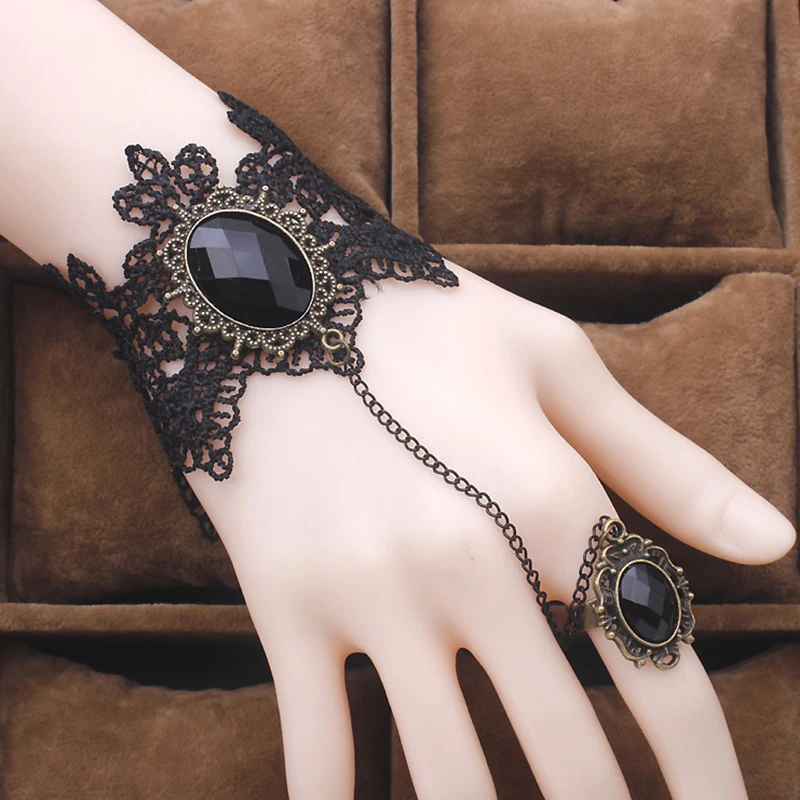 Женский браслет RscvonM черный кружевной в готическом стиле |bracelet new|bracelet pulserasfashion
