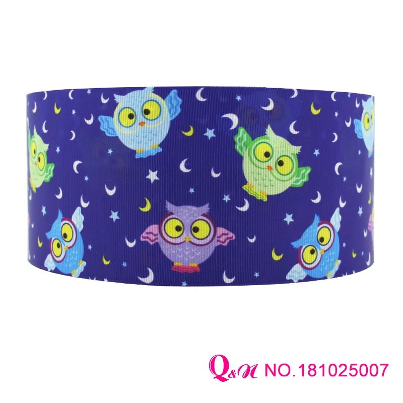 qn 10 yards lot 22mm 38mm 75mm 181025005 owl design printed grosgrain ribbon for hairbow | Дом и сад