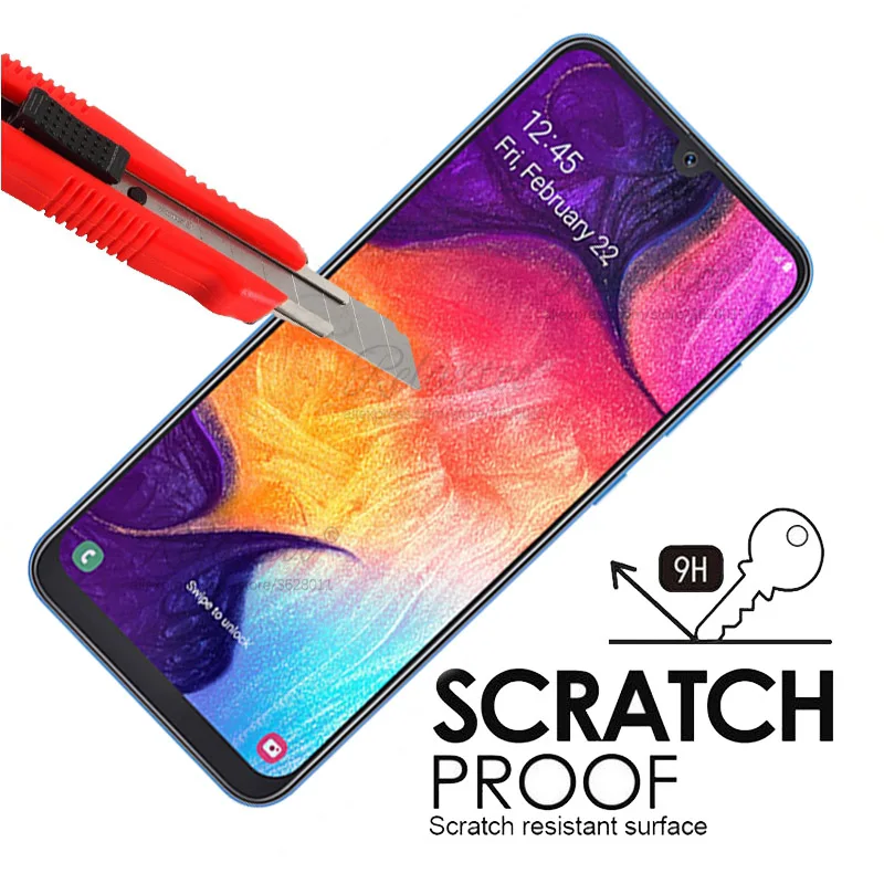 Full Cover Tempered Glass For Samsung Galaxy A50 A505F Protective Film glass on the A 50 SM Protection 9h|Защитные стёкла и
