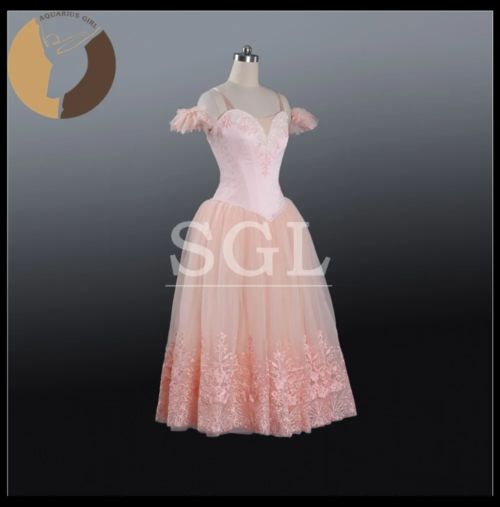 2016 Бесплатная доставка розовые длинные юбки для взрослых балета соревнований