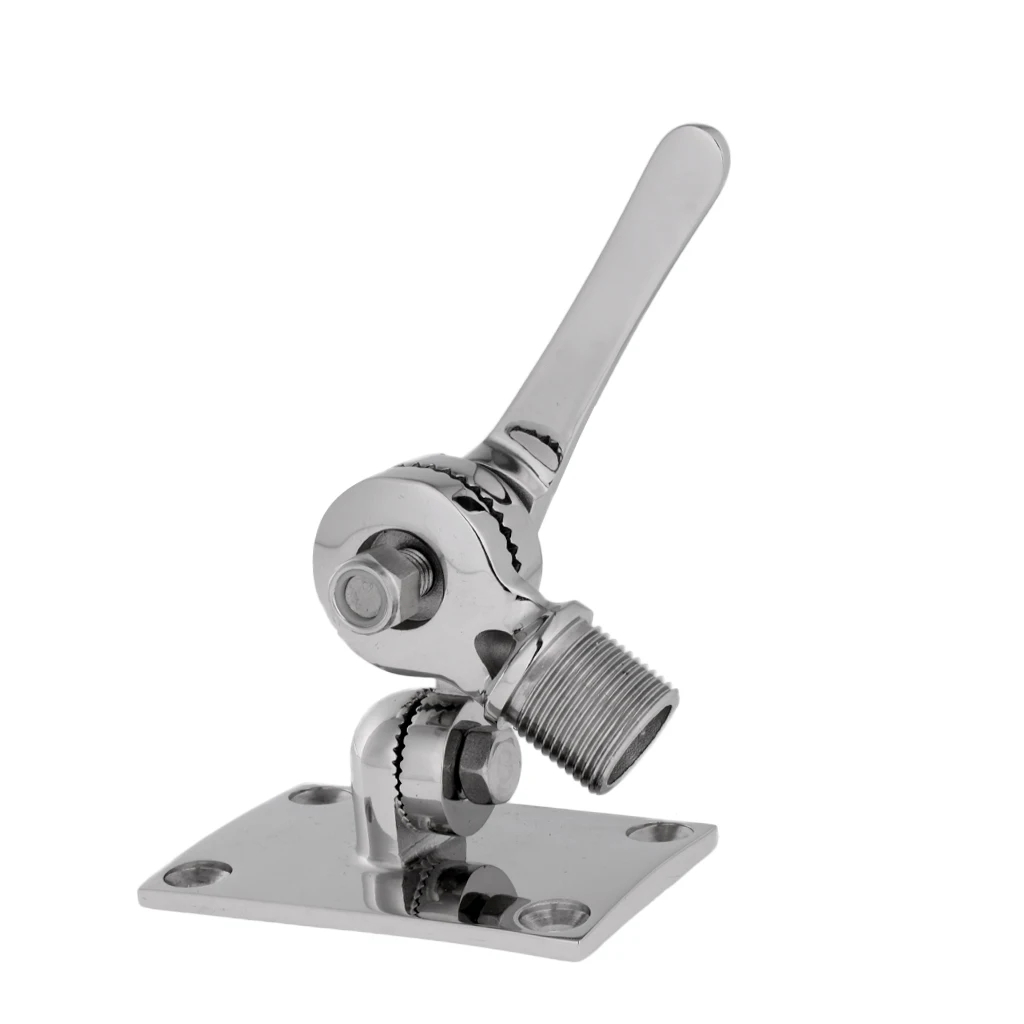 

Marine Stainless Steel Ratchet Rail Mount Adjustable Antenna Base for Kayak Canoe Fishing Boats Replacement Parts Accessory