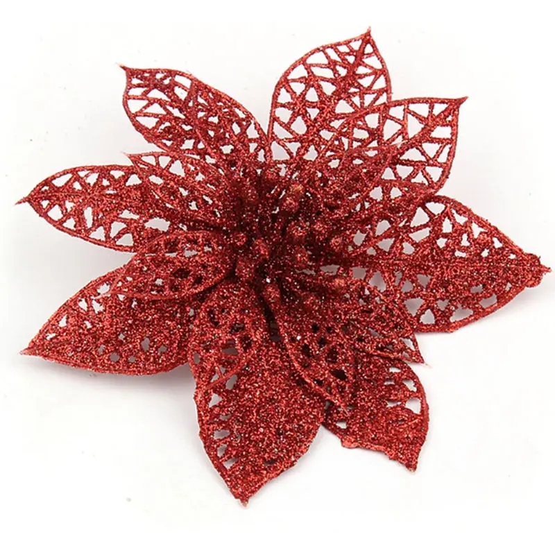 

1Pcs Beautiful Glitter Christmas Hollow Flowers Party Xmas Tree Decorations Ornaments Wedding Party Decor Ornaments