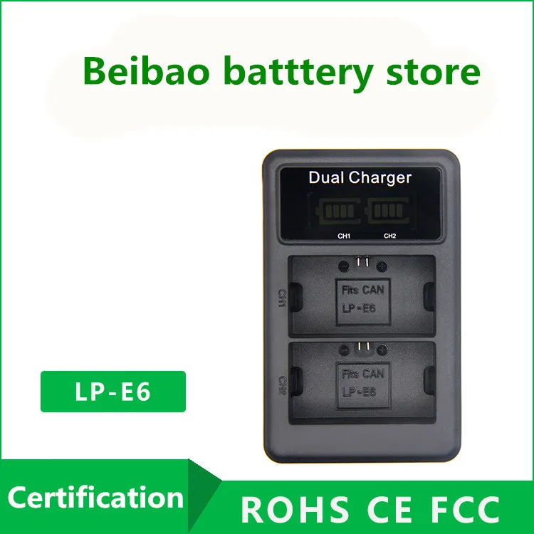 Зарядное устройство для LP E6 LPE6 с ЖК дисплеем двойной USB Аккумулятор камеры Canon 5D Mark