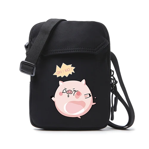 pig 6 black APP BLOG, брендовые Мини повседневные маленькие сумки-мессенджеры с розовой Свинкой, вечерние сумочки, известный дизайнер, сумки на плечо для женщин, девушек, студентов - Цвет: pig 6 black
