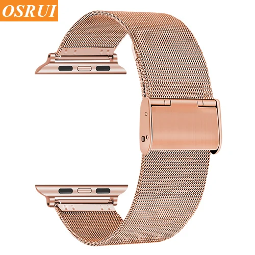 Ремешок для apple watch 42 мм 38 мм correa iwatch band 3 2 44 мм 40 мм Миланская петля браслет pulseira apple watch 4 аксессуары - Цвет ремешка: Rose gold