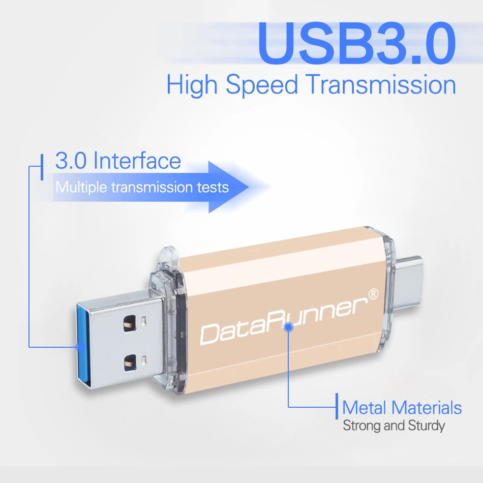DataRunner OTG USB флеш накопитель 2 в 1 Тип C и Usb флешка 3 0 16 ГБ 32 64 Гб 128 256 Флешка 0|USB