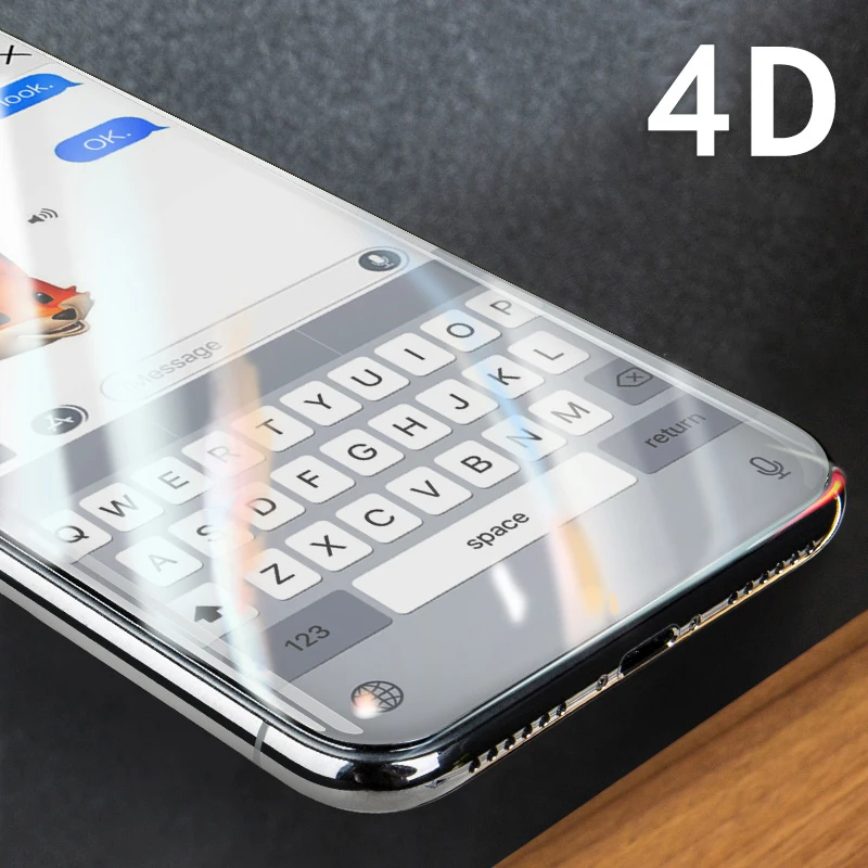 Gourde 9H твердость 4D изогнутый край Полное покрытие закаленное стекло для iphone 6 7