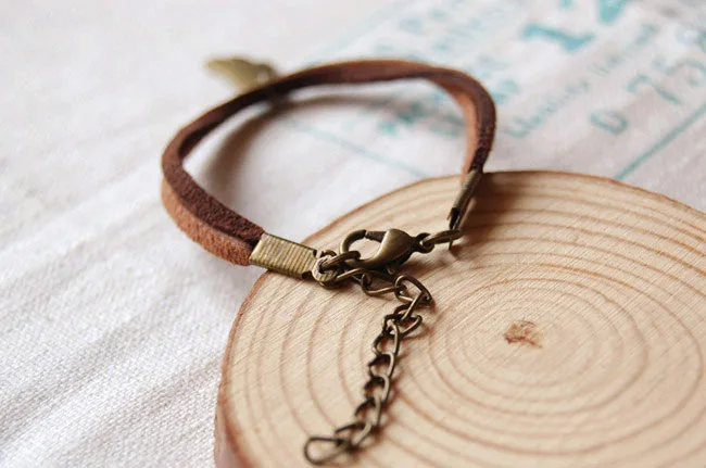 Лидер продаж бронзовая подвеска ангела с крыльями браслет двойным рядом камней