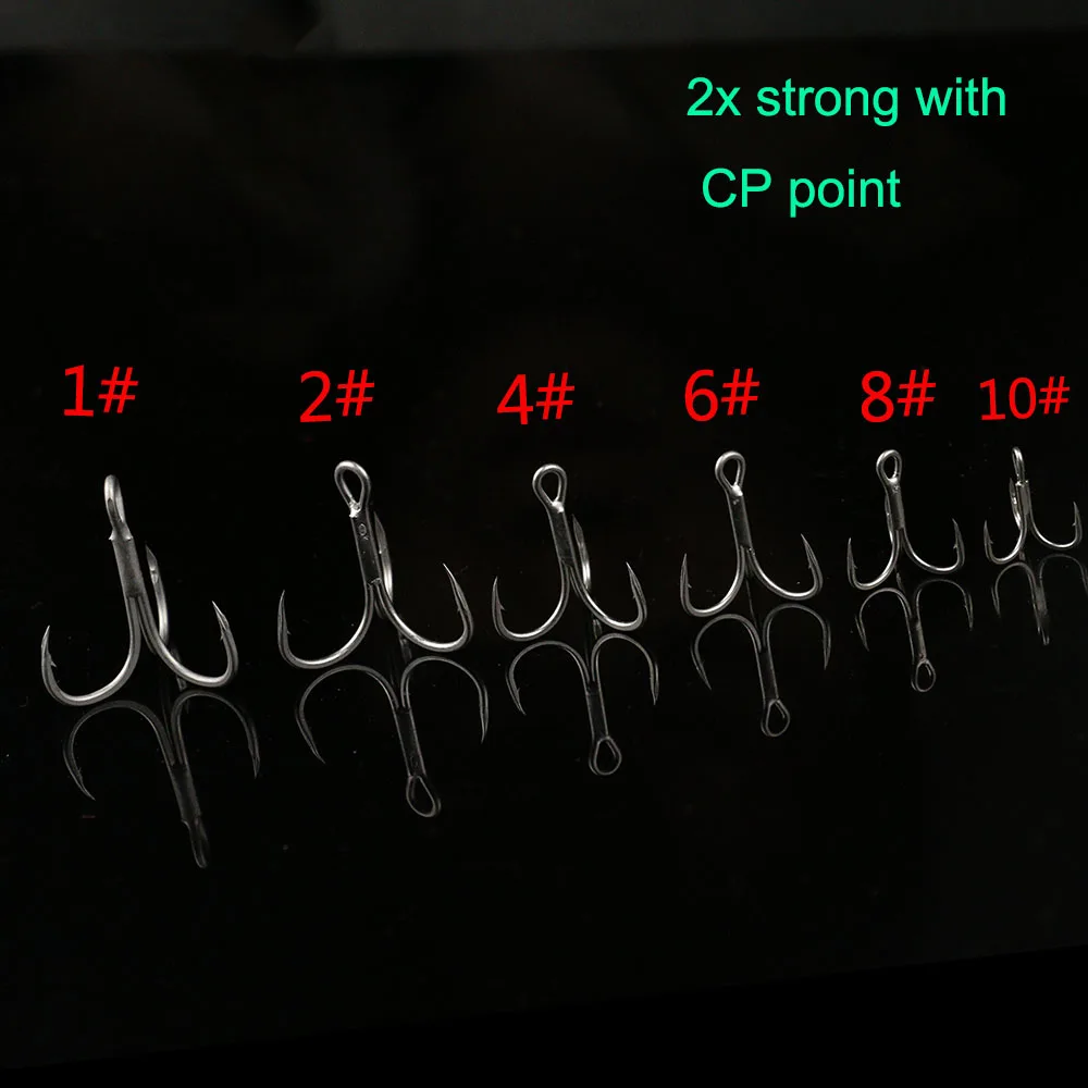 Тройной Крючок JonStar 20 шт./лот 2X Super Strong #1 #2 #4 #6 для ловли тунца Кита морской рыбалки
