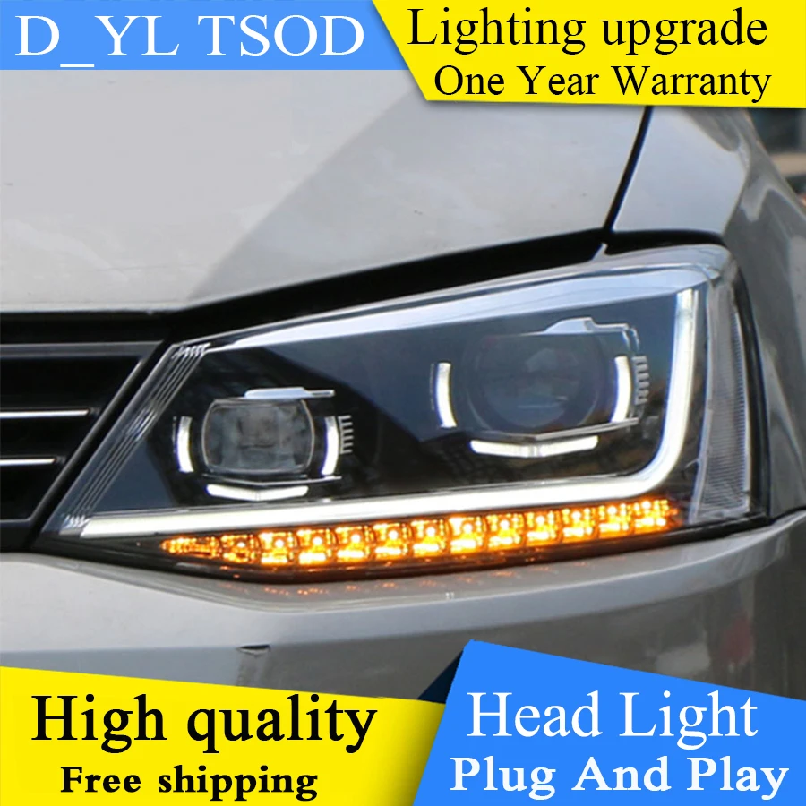 Чехол для автомобильной фары VW jetta MK6 2012-2017 светодиодсветодиодный DRL двухлучевые