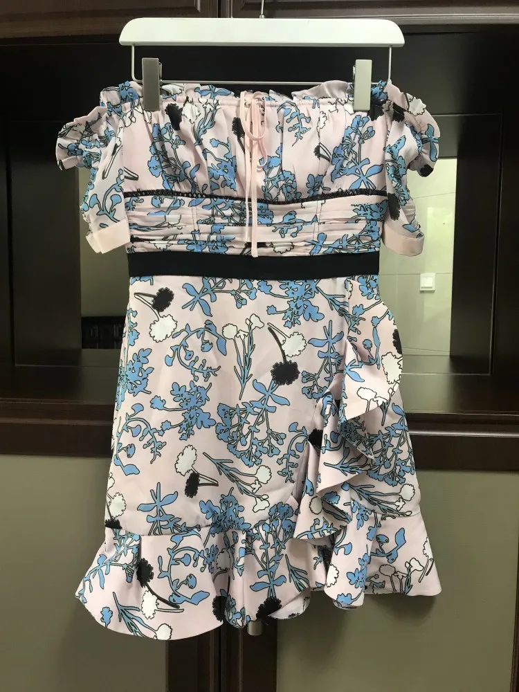 Женское платье Автопортрет 2018 сексуальное без бретелек с открытыми плечами для